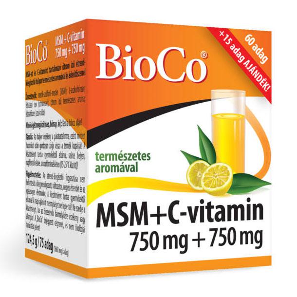 BioCo® MSM+C-vitamin italpor 750mg+750mg 75 adag