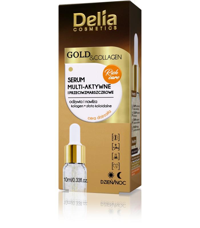 DELIA GOLD & COLLAGEN Élénkítő szérum a ráncok ellen 10 ml