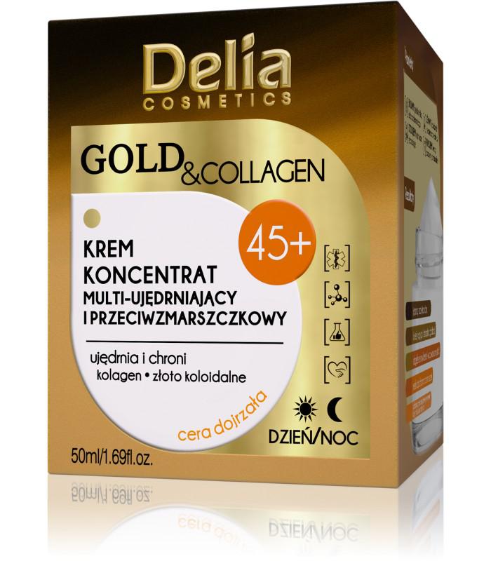 DELIA GOLD & COLLAGEN Ránctalanító,feszesítő krém 45+ 50ml
