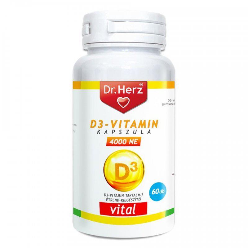 Dr Herz D3-vitamin 4000 NE lágyzselatin kapszula 60 szem