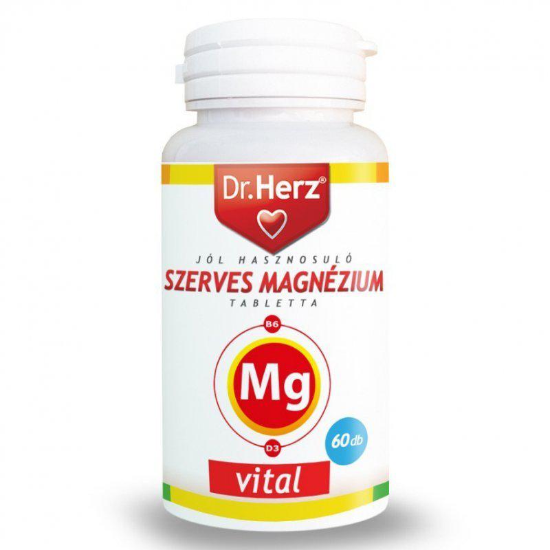 Dr Herz Szerves Magnézium+B6+D3-vitamin 60 szem