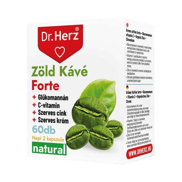 Dr Herz Zöld Kávé + Króm + C-Vitamin kapszula - 60 db