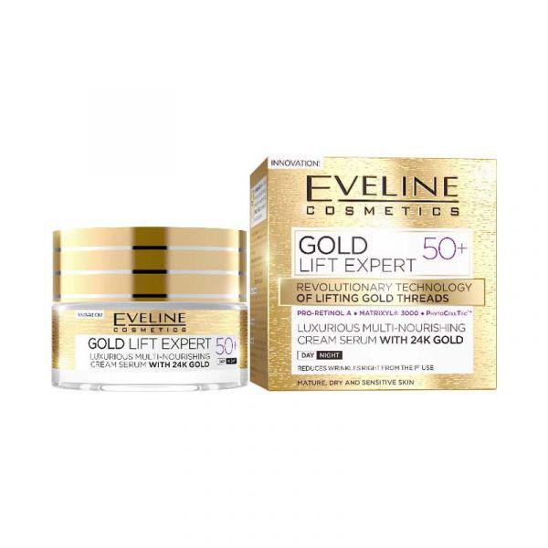 Eveline Gold Lift Expert 50+ nappali és éjszakai krém-szérum 50 ml