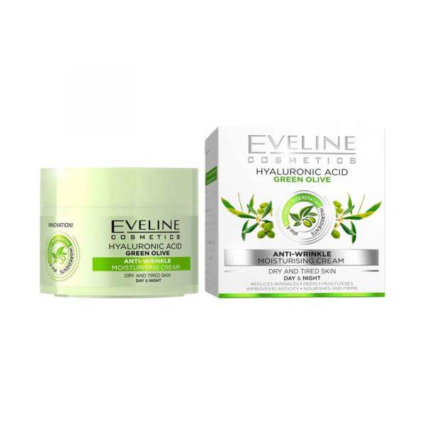Eveline hialuronsav & zöld oliva hidratáló, ránctalanító nappali és éjszakai krém 50 ml