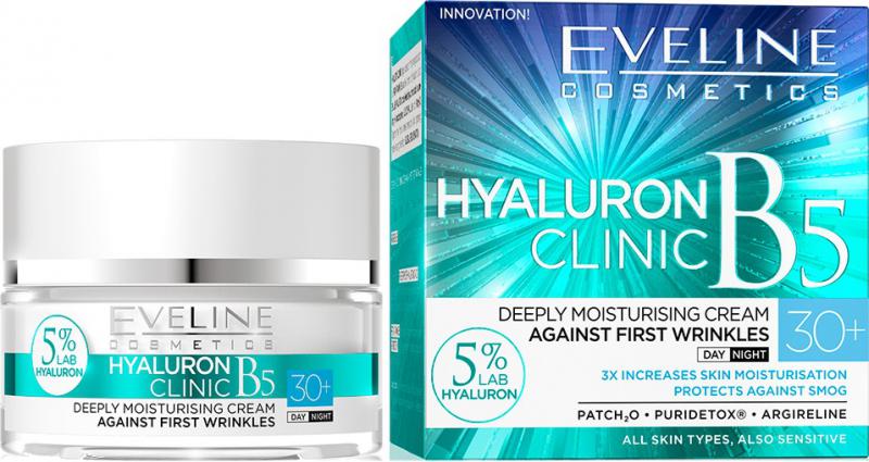 Eveline Hyaluron Clinik 30+ nappali és éjszakai ráncfeltöltő krém 50 ml