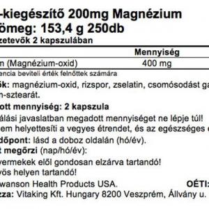 Swanson Magnézium 200 mg kapszula