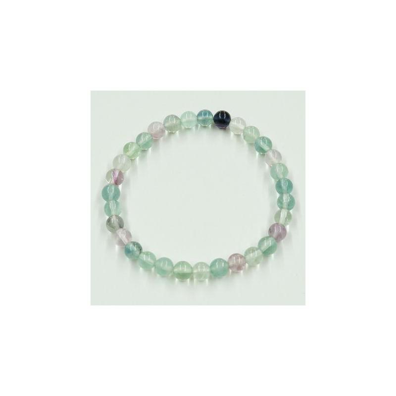 Fluorit ásványékszer golyós karkötő - 6 mm