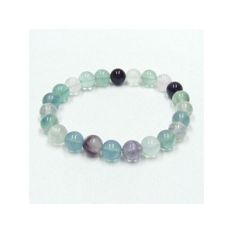 Fluorit ásványékszer golyós karkötő - 8 mm