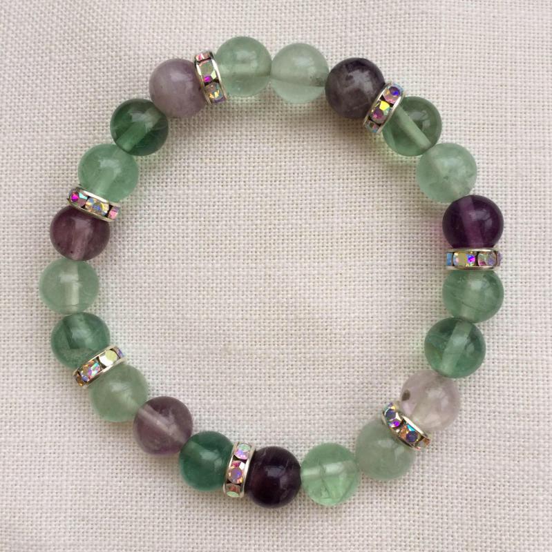 Fluorit egyedi ásvány karkötő