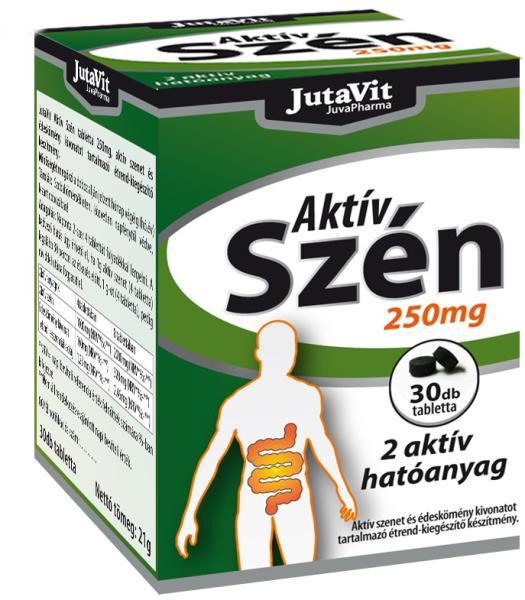 JutaVit Aktív Szén tabletta 250 mg, 30 db