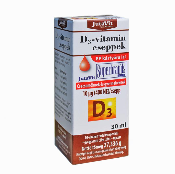 Jutavit D3-vitamin cseppek 400NE 10mg 30ml