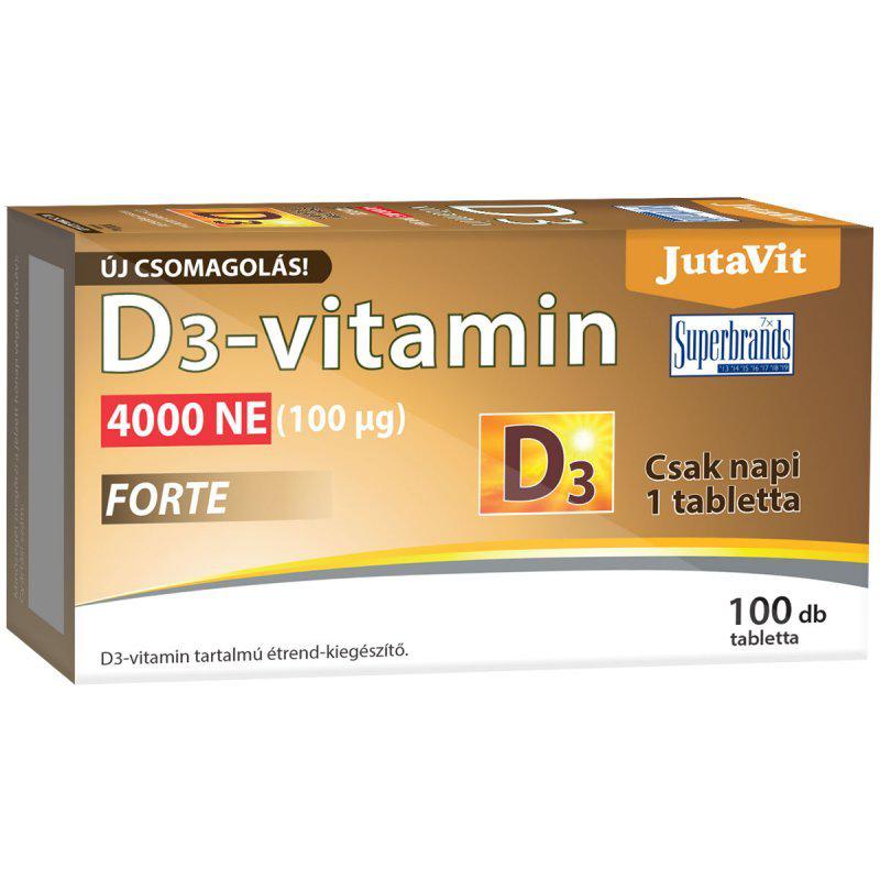 JutaVit D3-vitamin Forte 4000NE tabletta - 100 szem