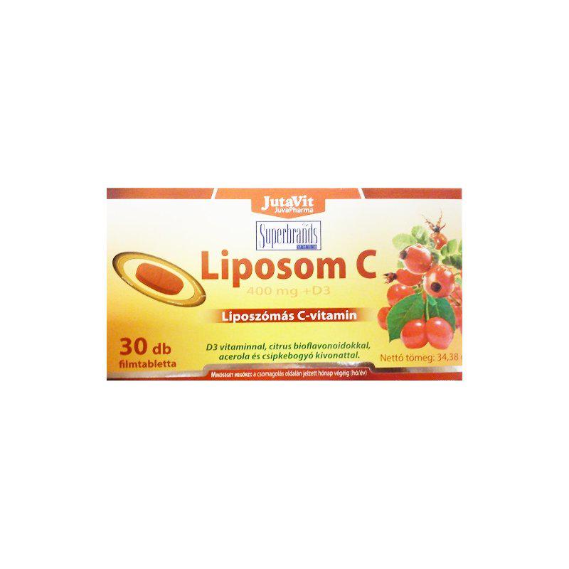JutaVit Liposom liposzómás C-vitamin 400mg + D3-vitamin tabletta - 30 szem