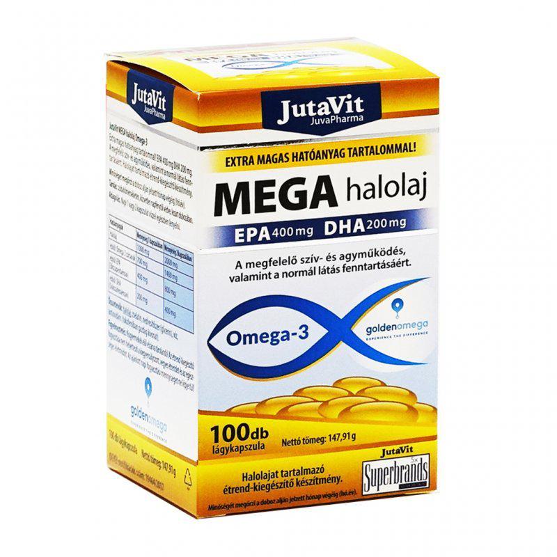 JutaVit Mega halolaj Omega-3 lágyzselatin kapszula - 100 szem
