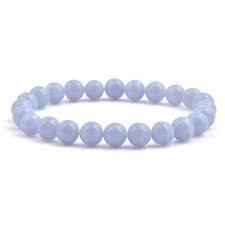 Kalcedon ásványékszer golyós karkötő - 8 mm
