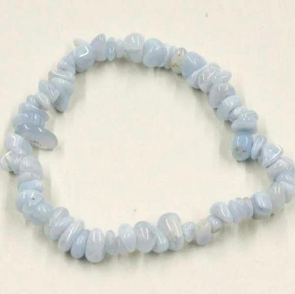 Kalcedon  ásványékszer szemcse karkötő
