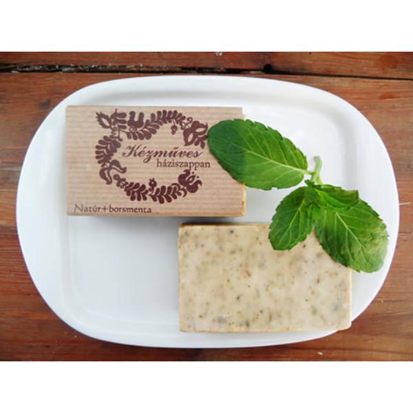 Kézműves háziszappan natúr+borsmenta - 80 g