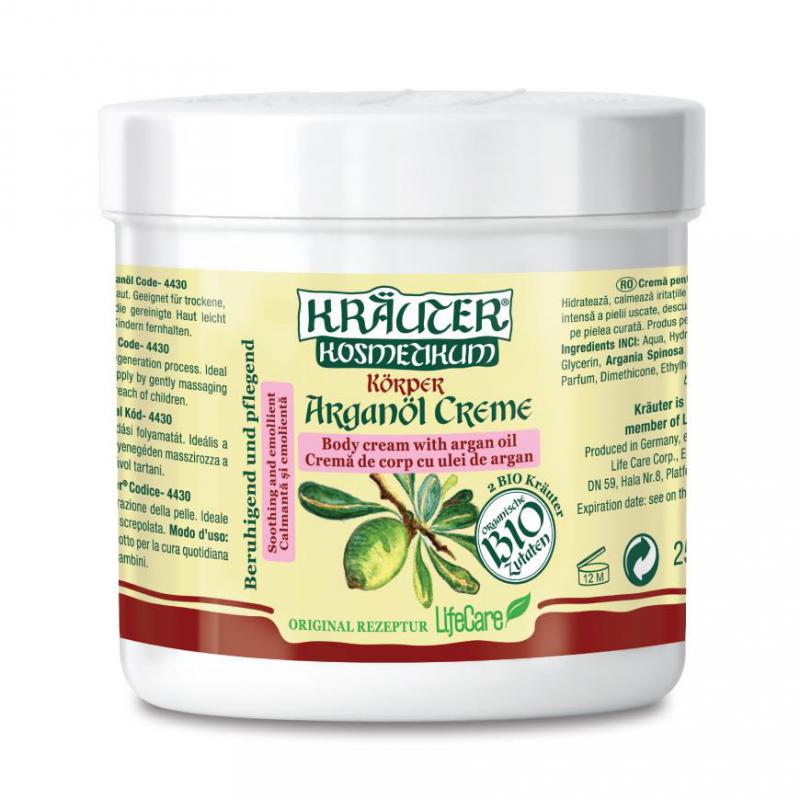 Kräuter ® bőrpuhító testápoló krém, BIO argánolajjal - 250 ml