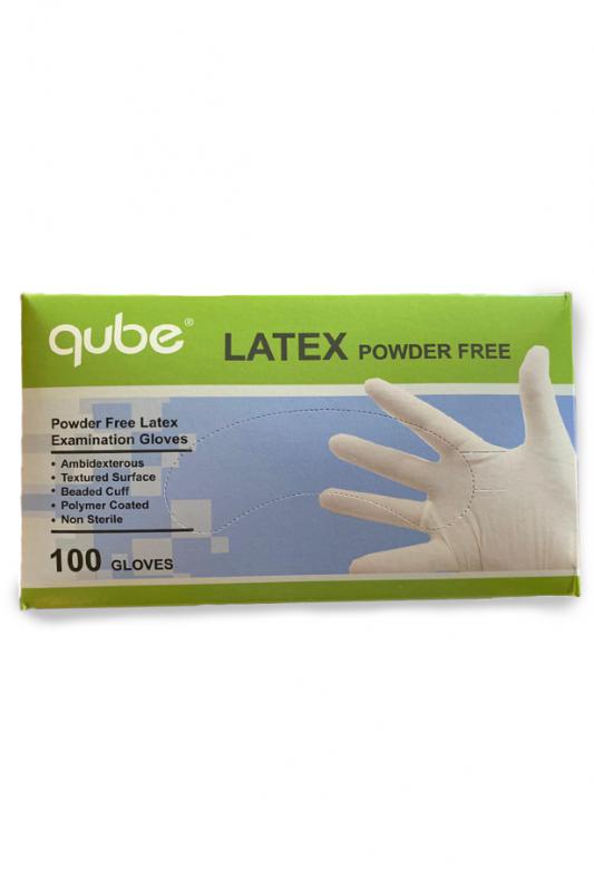 QUBE - Púdermentes latex kesztyű - 100 db - Fehér (XS MÉRET)