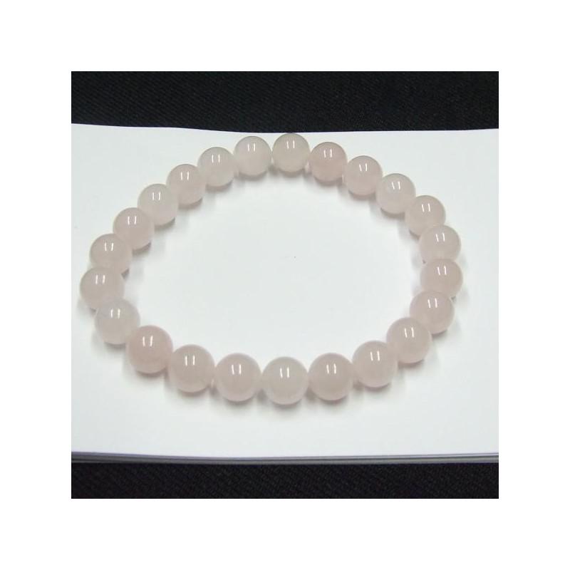 Rózsakvarc ásványékszer  golyós karkötő - 8 mm
