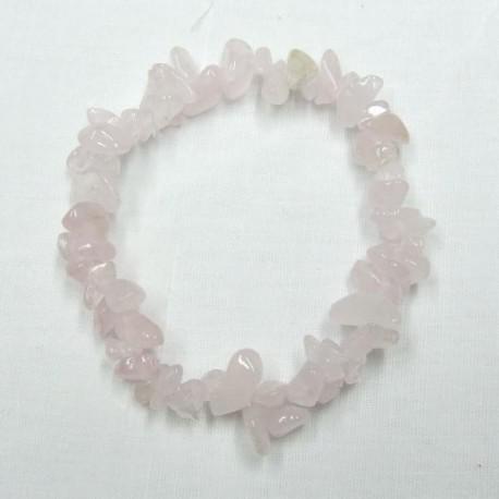 Rózsakvarc ásványékszer szemcse karkötő