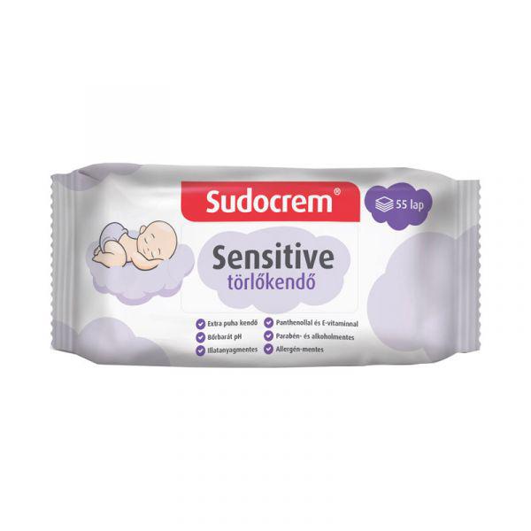 Sudocrem Sensitive nedves törlőkendő 55x