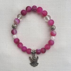 Achát (festett), hegyikristály egyedi ásvány karkötő