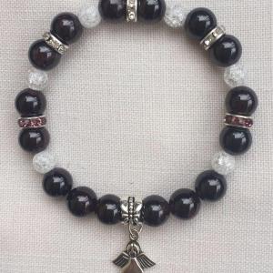 Gránát, hegyikristály egyedi ásvány karkötő