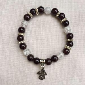 Gránát - roppantott hegyikristály egyedi ásvány karkötő