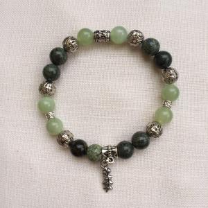 Jade, szerpentin egyedi ásvány karkötő