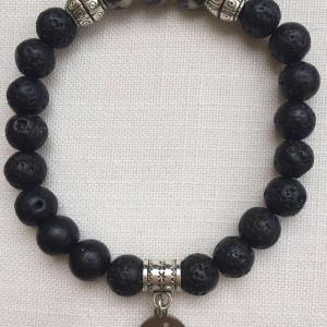 Lávakő-dalmatakő egyedi ásvány karkötő