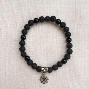 Lávakő - ónix egyedi ásvány karkötő