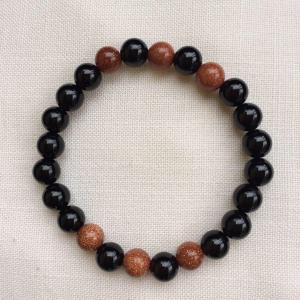 Ónix, goldfluss egyedi ásvány karkötő