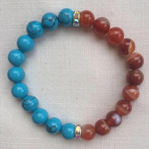 Türkenit, karneol egyedi ásvány karkötő