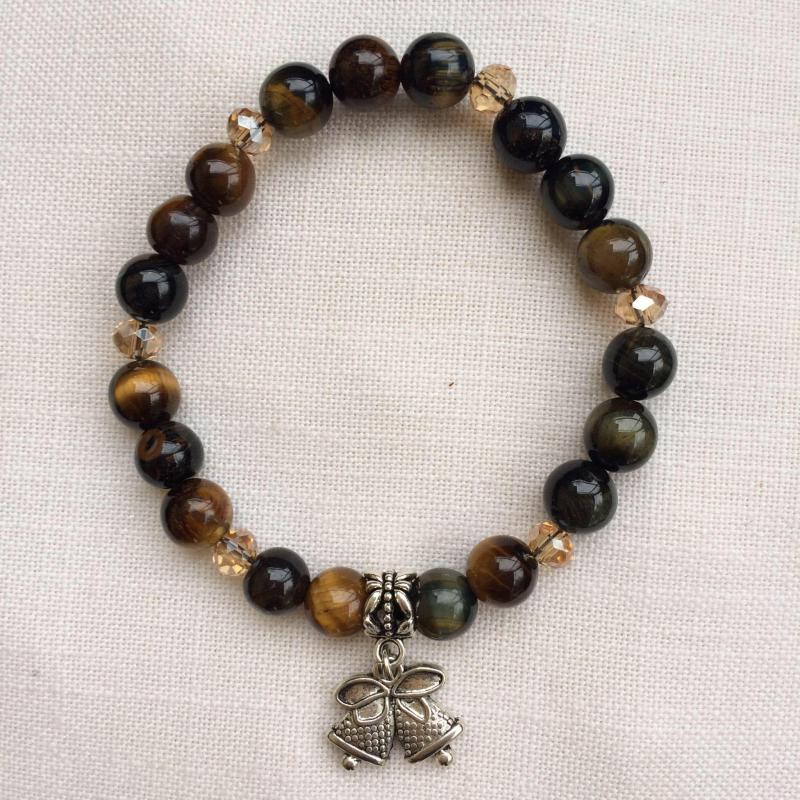 Tigrisszem, sólyomszem egyedi ásvány karkötő