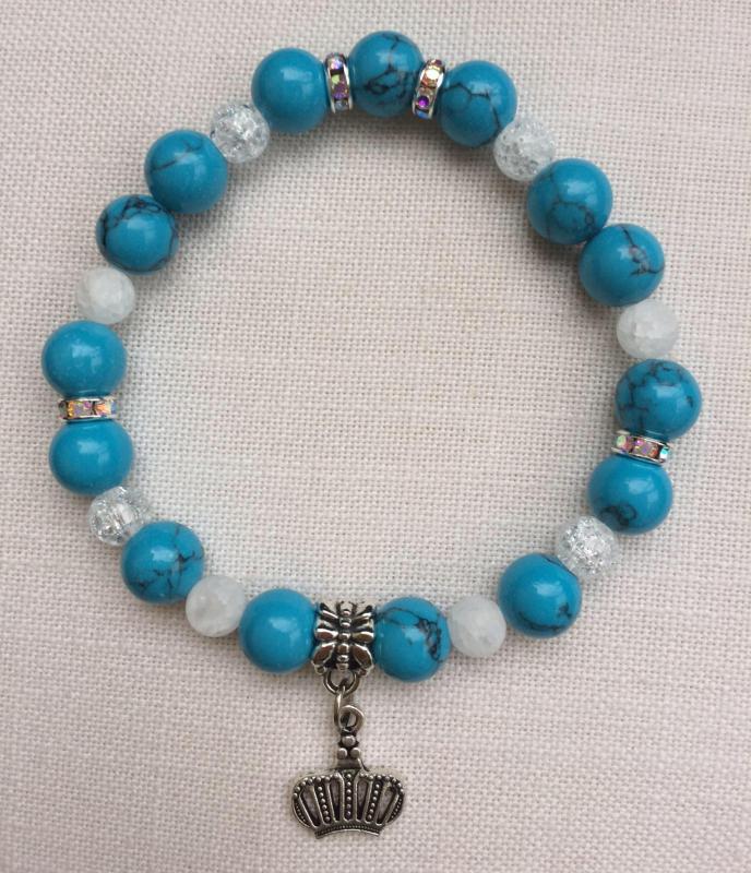 Türkenit-hegyikristály egyedi ásvány karkötő