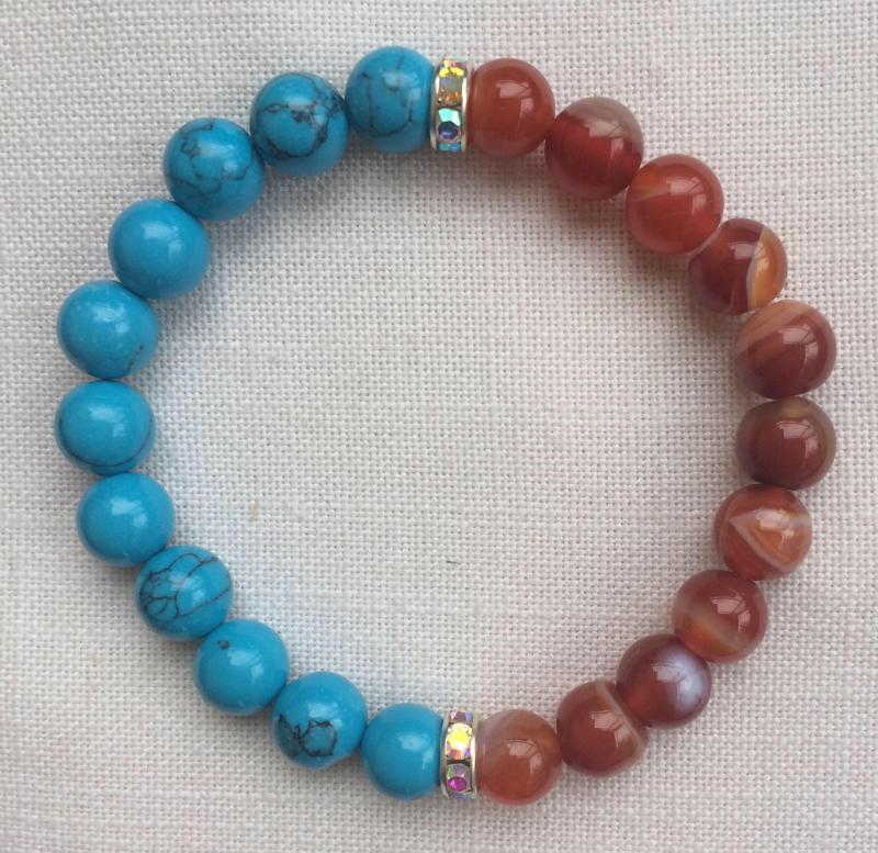 Türkenit, karneol egyedi ásvány karkötő