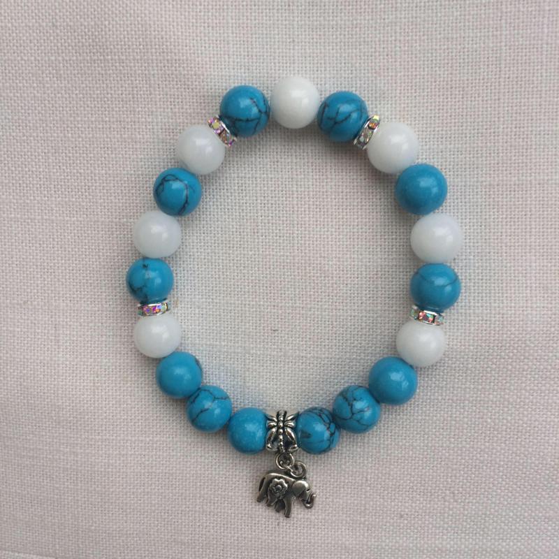 Türkenit, tejkvarc egyedi ásvány karkötő