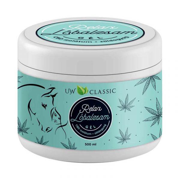 UW Classic Relax lóbalzsam gél CBD izolátummal és zöldagyaggal 500 ml