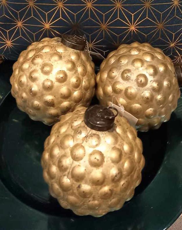 Gömb üveg antik arany
