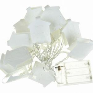 Fényfüzér házikó 12 LED fehér