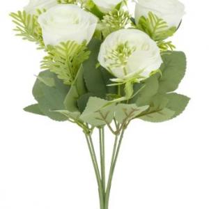 Selyem rózsacsokor 30 cm fehér