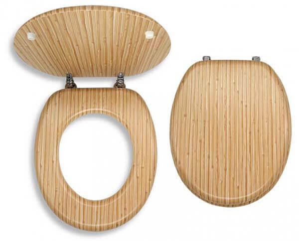 Bambus WC-ÜLŐKE Krómozott réz rögzítőellemekkel