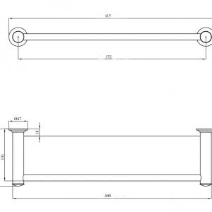 ANDEX Fürdőszoba polc 60 cm