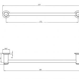 ANDEX törölköző tartó 60 cm