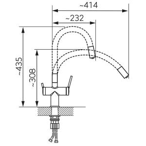 Filtrata - konyhai csaptelep flexibilis kifolyócsővel, szűrt vízhez