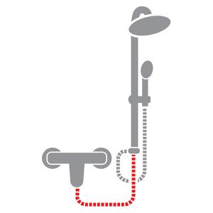 Rövid zuhanygégecső zuhanyrendszerhez 50 cm