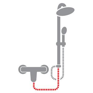 Rövid zuhanygégecső zuhanyrendszerhez 70 cm