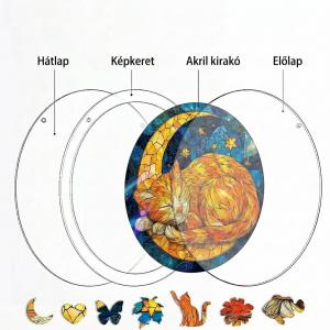 Akril puzzle, ólomüveg hatású kirakó