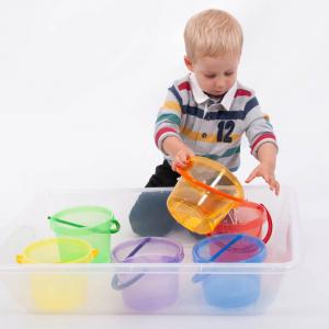 Átlátszó színes vödör készlet (6 db/szett)